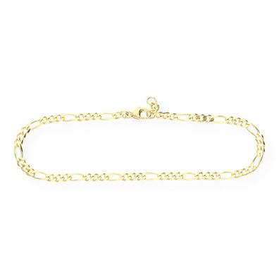 JuwelmaLux Fußkette Figaro 925 Silber goldplattiert JL18-04-0230