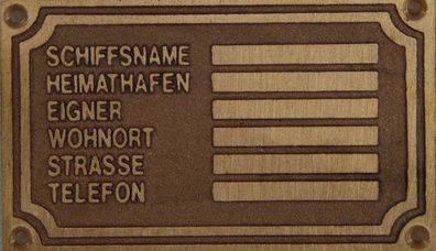 Messingschild schwer - Schiffseigner