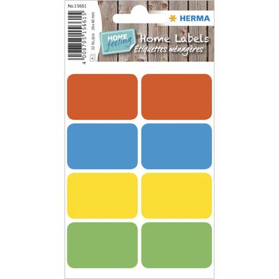 Etiketten für den Haushalt 26 x 40 mm farbig sortiert 4 Bl 32 Etik