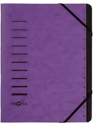 Pagna Ordnungsmappe 12 Fächer 1-12 aubergine