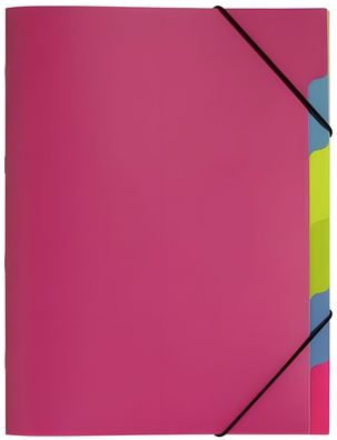 Pagna Ordnungsmappe Funky School PP 5 Fächer dunkelrosa