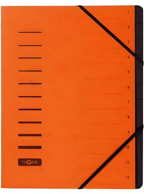 Pagna Ordnungsmappe 12 Fächer 1-12 orange