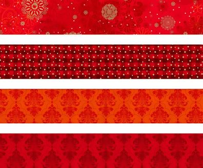 Faltstreifen-Set für Fröbelsterne Kristalle 1 x 30 cm 15 x 45 cm rot