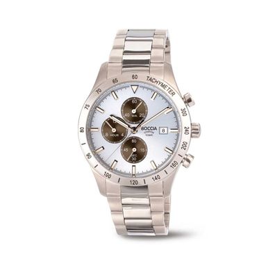 Boccia Herrenarmbanduhr Chronograph Titan mit Mineralglas 3739-01 10 ATM