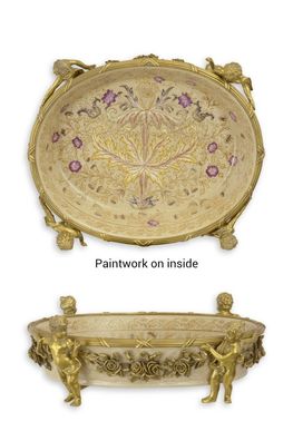 Eine mit Bronze verzierte Porzellanschale Replikat Retro Design Dekoration