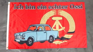 Fahne Flagge DDR - Ich bin ein echter Ossi - 90 x 150 cm