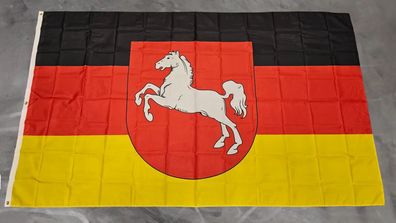 Fahne Flagge Niedersachsen XXL DICKE Qualität MIT 3 ÖSEN - 150 x 250 cm
