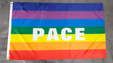 Fahne Flagge Regenbogen Pace Frieden - 90 x 150 cm