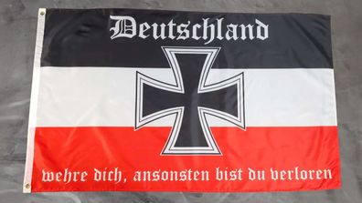 Fahne Flagge Deutsches Reich - Deutschland wehre dich - 90 x 150 cm