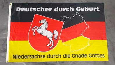 Fahne Flagge Niedersachsen - Niedersachse durch die Gnade Gottes - 90 x 150 cm