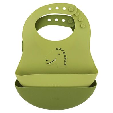 Trixie Baby 96-418 - Lätzchen - Mr. Dino - Mrs. Rabbit - Silikon Lätzchen - 2er-Set