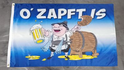 Fahne Flagge Oktoberfest - O Zapft is - 90 x 150 cm