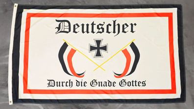 Fahne Flagge Deutsches Reich - Deutscher durch die Gnade Gottes - 90 x 150 cm