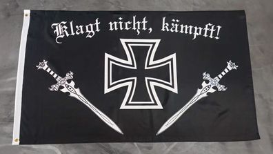 Fahne Flagge Deutsches Reich - Eisernes Kreuz Klagt nicht kämpft - 90 x 150 cm