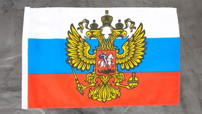Fahne Flagge Russland mit Adler - Stockfahne - 30 x 45 cm