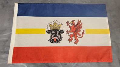 Fahne Flagge Mecklenburg Vorpommern - Stockfahne - 30 x 45 cm