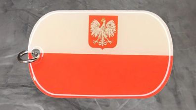Erkennungsmarke Halskette DogTag Dog Tag Polen mit Wappen - 3 x 5 cm