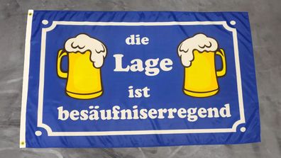 Fahne Flagge Bier - Die Lage ist besäufniserregend - 90 x 150 cm