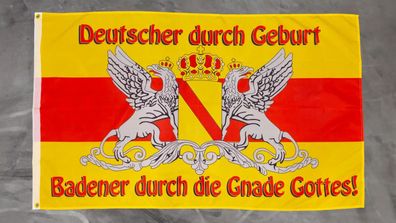 Fahne Flagge Großherzogtum Baden - Deutscher durch Geburt - 90 x 150 cm
