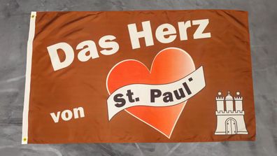 Fahne Flagge Das Herz von St. Pauli - 90 x 150 cm