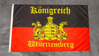 Fahne Flagge Königreich Württemberg mit Schrift - 90 x 150 cm