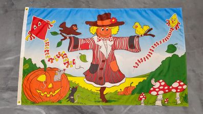 Fahne Flagge Vogelscheuche - Herbst - 90 x 150 cm