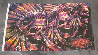 Fahne Flagge Indianer Totenkopf Totenköpfe - The Legend lives on - 90 x 150 cm