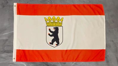 Fahne Flagge Berlin mit Bär und Krone - Landesdienstflagge - 60 x 90 cm