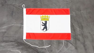 Fahne Flagge Berlin mit Bär und Krone - Bootsfahne - 30 x 45 cm