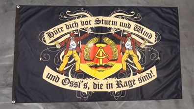 Premium Fahne Flagge Hüte dich vor Sturm und Wind - DDR - 90 x 150 cm
