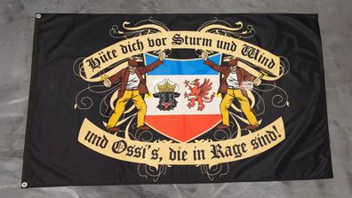 Premium Fahne Flagge Hüte dich - Mecklenburg Vorpommern - 90 x 150 cm