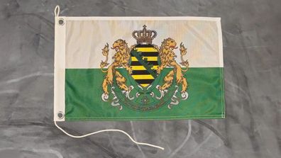 Premium Fahne Flagge Königreich Sachsen Bootsfahne - 30 x 45 cm