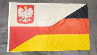 Premium Fahne Flagge Polen Deutschland Freundschaft - 90 x 150 cm