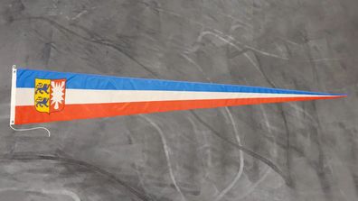 Premium Fahne Schleswig Holstein mit Wappen - Wimpel Langwimpel - 40 x 250 cm