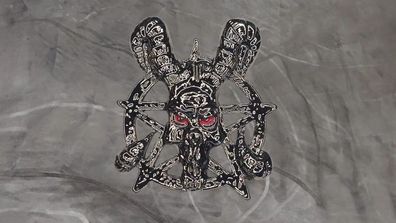 Pin Satan Teufel Tod Gothic Pentagramm Anstecker - 3 x 3,5 cm