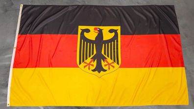 Fahne Flagge Deutschland mit Adler XXL DICKE Qualität MIT 3 ÖSEN - 150 x 250 cm