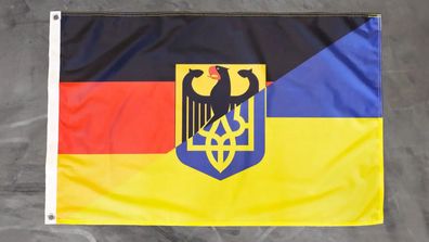 Premium Fahne Flagge Deutsch Ukrainische Freundschaft - 60 x 90 cm