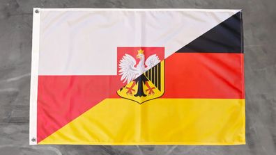 Premium Fahne Flagge Deutsch Polnische Freundschaft - 60 x 90 cm