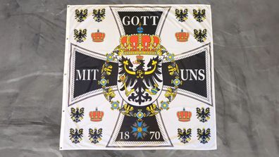 Premium Fahne Standarte Königliches Haus Preußen 1858 bis 1918 - 150 x 150 cm