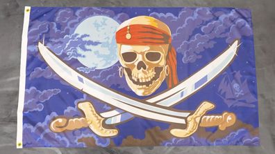 Fahne Flagge Pirat Kopftuch Säbel - 90 x 150 cm