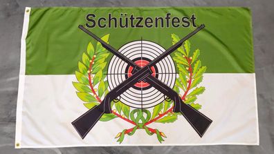 Fahne Flagge Schützenfest mit Scheibe - 90 x 150 cm