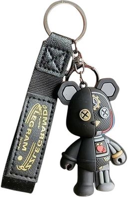 Mechanical Bear Schlüsselanhänger - Bouquet Bears Schwarz-Grau mit Karabiner