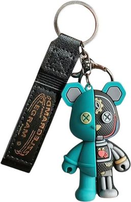 Mechanical Bear Schlüsselanhänger - Bouquet Bears Grün-Grau-Schwarz mit Karabiner