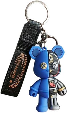 Mechanical Bear Schlüsselanhänger - Bouquet Bears Blau-Grau mit Karabiner