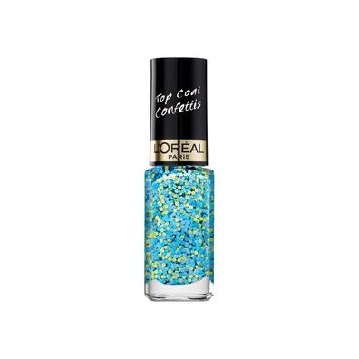 L?Or?al Paris Nagelüberlack Le Vernis Top Coat Oulala Blue Confettis 928, 5 ml