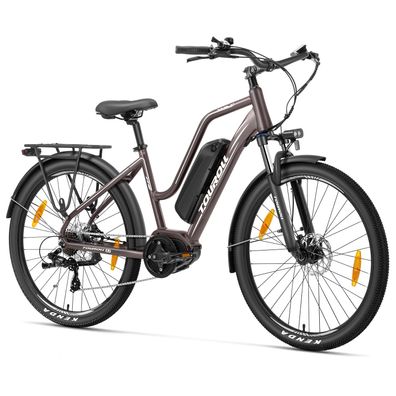 Touroll MA2 Mittelmotor EU-Stecker Dunkelbraun E-Bike