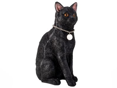 Mel-O-Design Halloween 2395 Katze sitzend schwarz mit Silberkette