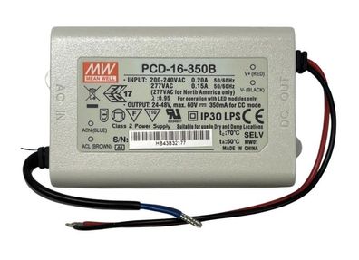 Mean Well LED Driver PCD-16-350B 16W 24-48V 350mA