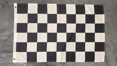 Fahne Flagge Karo Start Ziel Schwarz Weiss - 60 x 90 cm