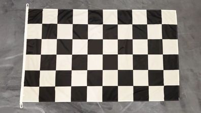 Fahne Flagge Karo Start Ziel Schwarz Weiß - Sturmflagge - 90 x 150 cm